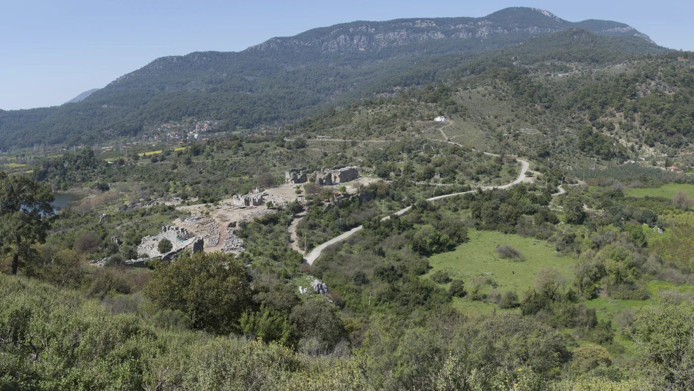 Green Dalyan valley and the archaeological site of Kaunos
