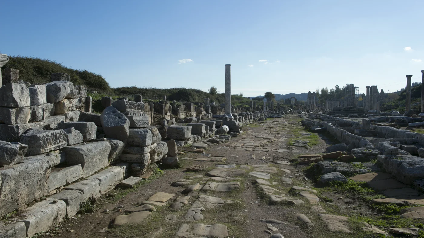 Perge colonnaded street on an Antalya road trip